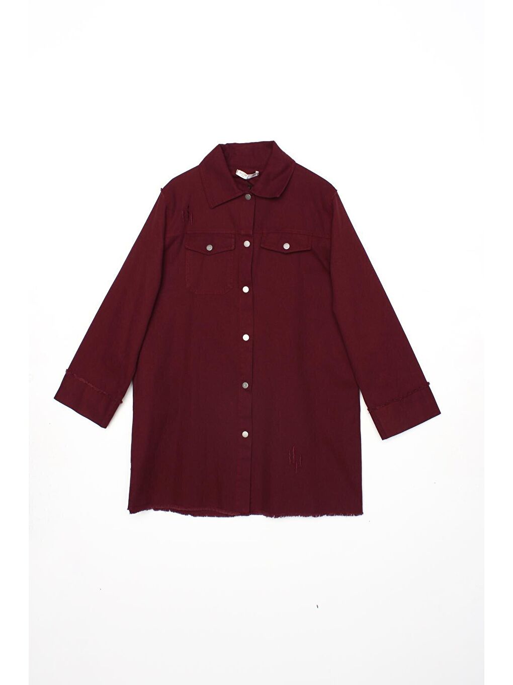 Bordo Püsküllü Çıtçıtlı Ceket-4