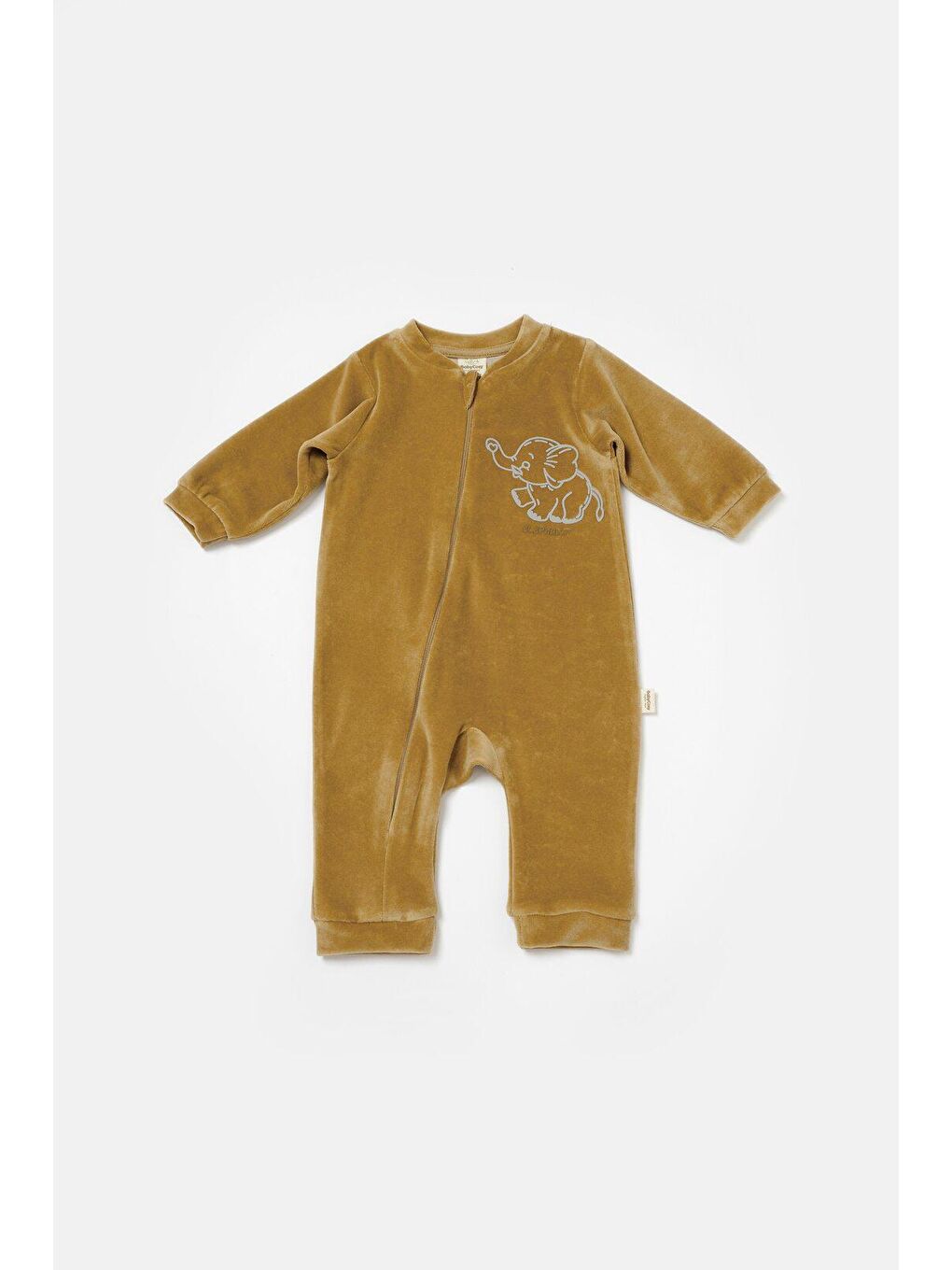 Sarı Kadife Fermuarlı Tulum-1