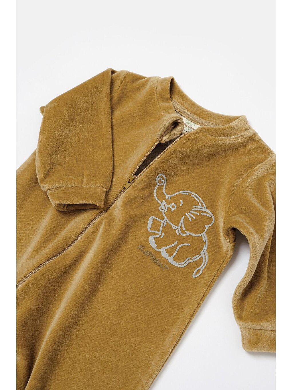 Sarı Kadife Fermuarlı Tulum-3