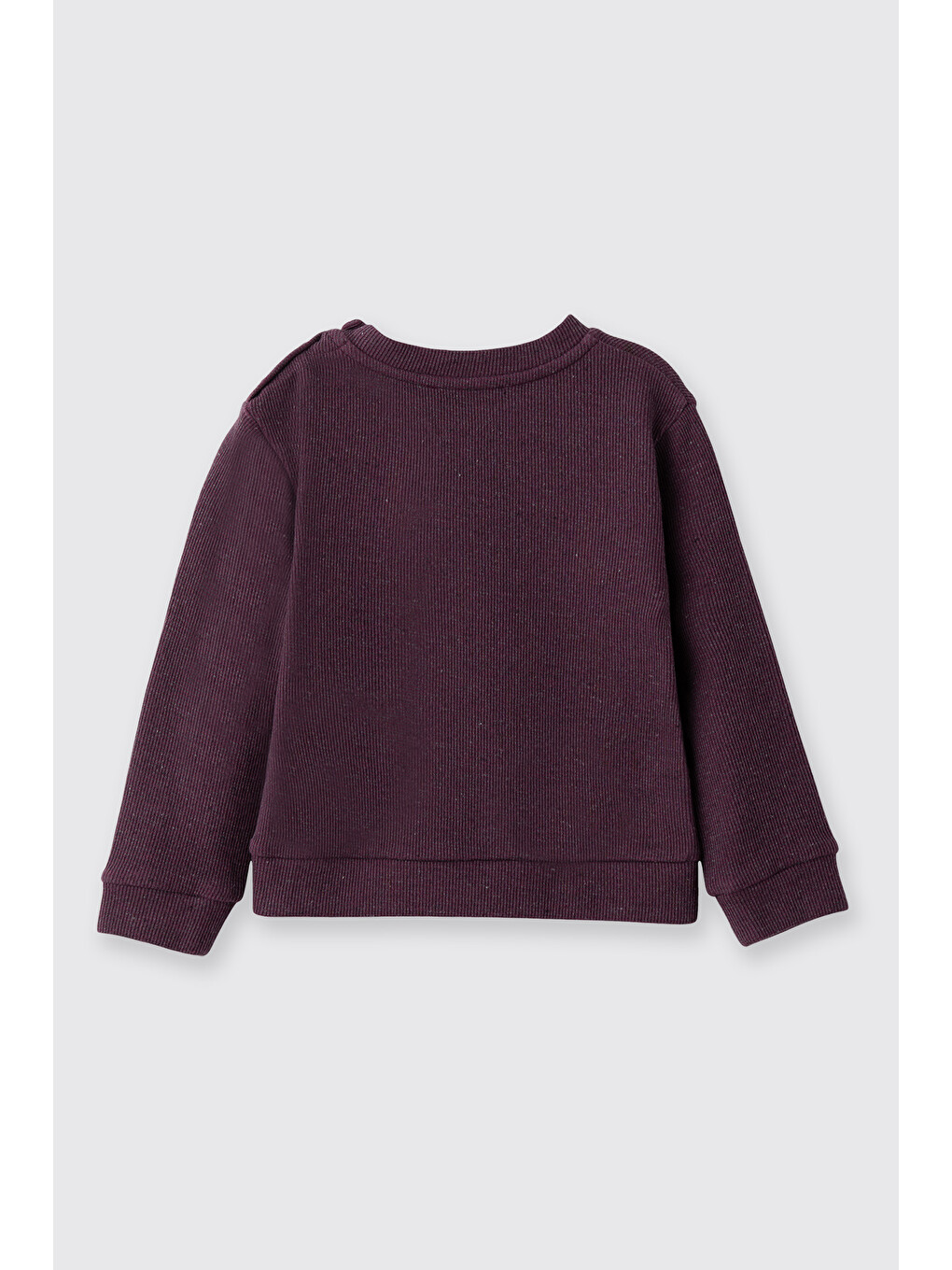 Erkek Bebek Yakası Düğmeli Bordo-melanj Sweatshirt-1