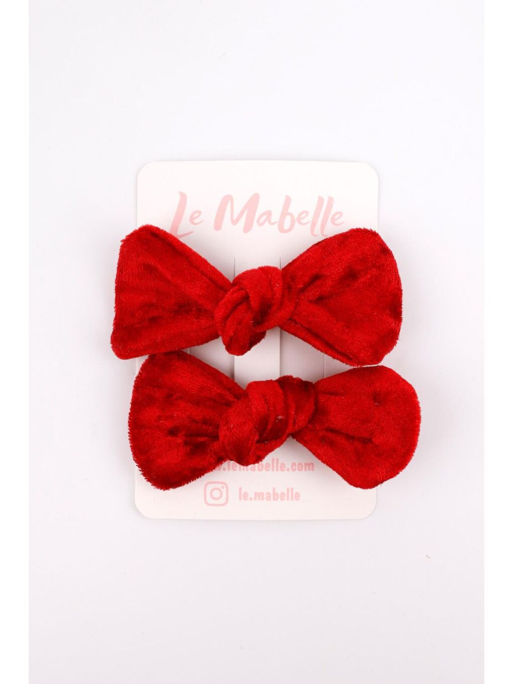 Kırmızı  2'li Kadife Kız Çocuk Klips Toka