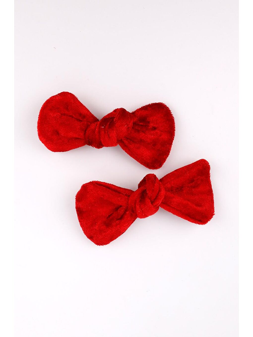 Kırmızı  2'li Kadife Kız Çocuk Klips Toka-1