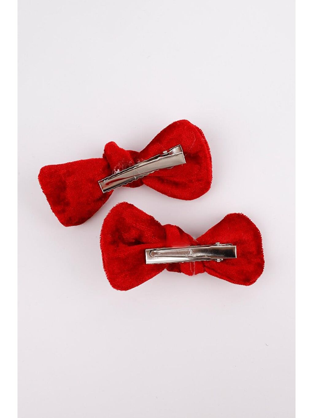 Kırmızı  2'li Kadife Kız Çocuk Klips Toka-2