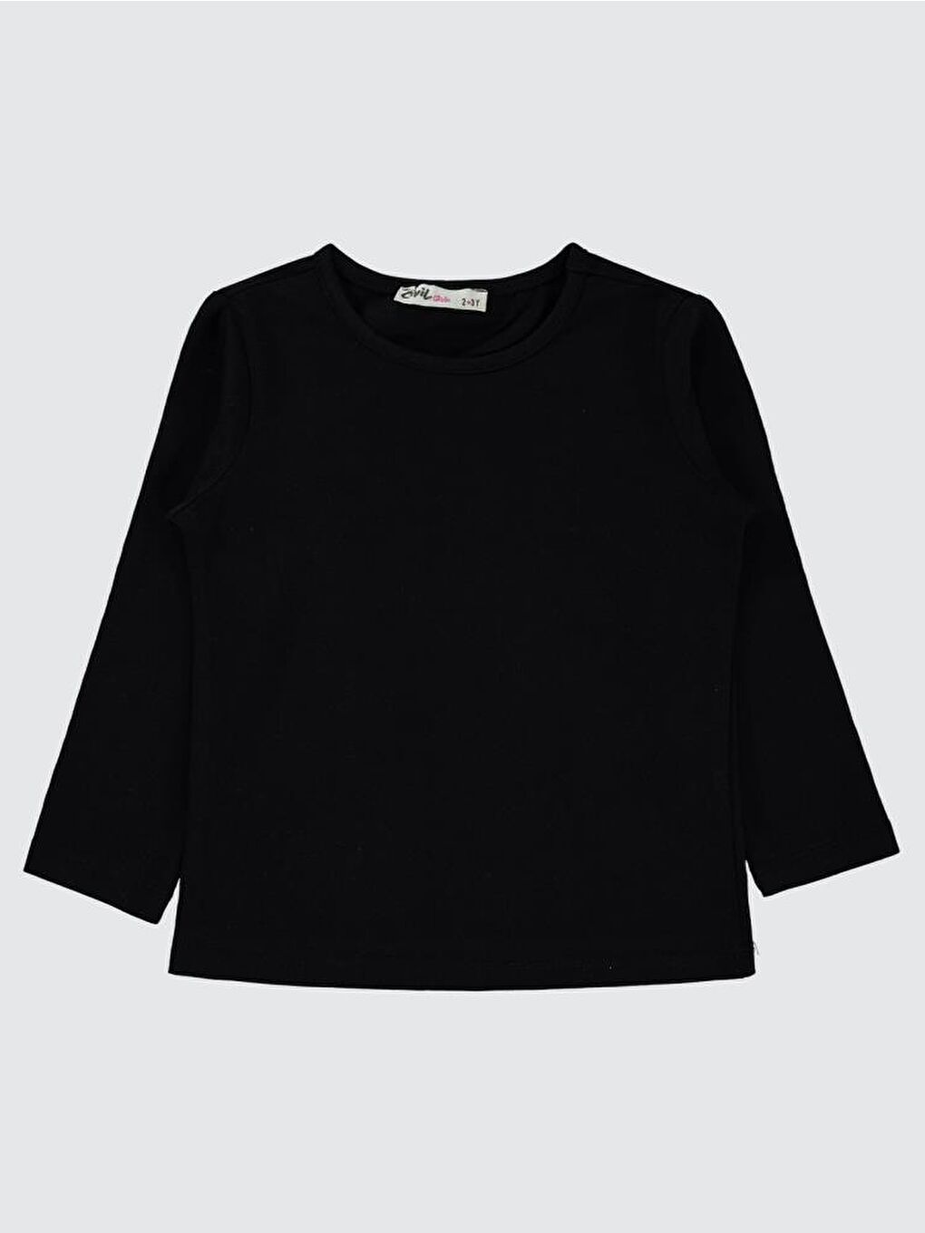 Girls Basic 2-5 Yaş Sweatshirt - Siyah 3-4 Yaş