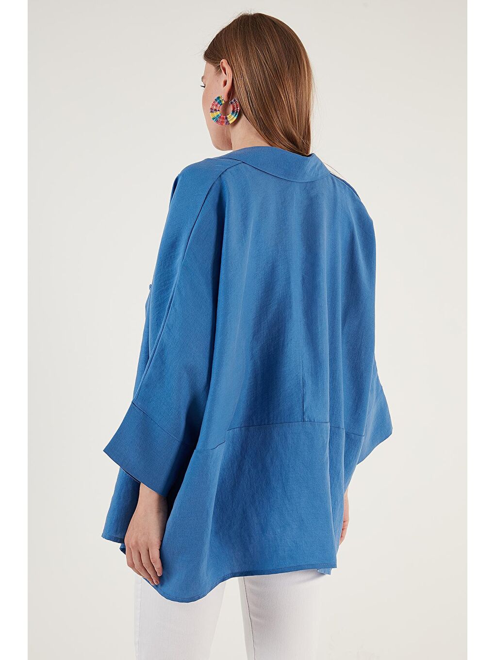 Mavi Truvakar Kol Oversize Kadın Gömlek 514344013-4