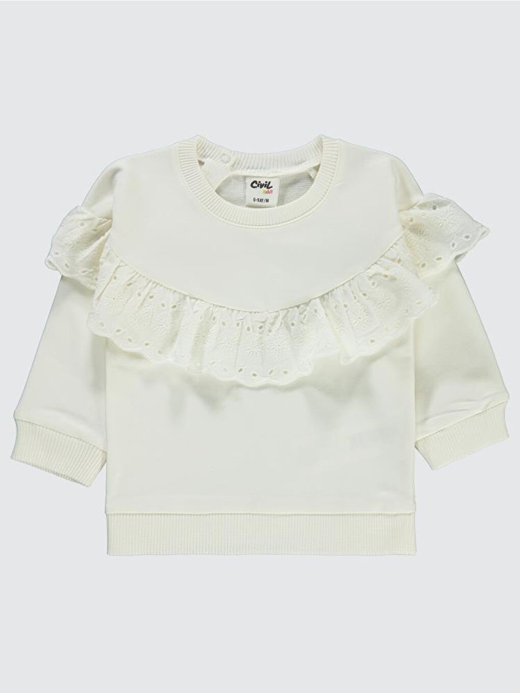 Baby Fistolu 6-18 Ay Sweatshirt - Ekru 9-12 Ay