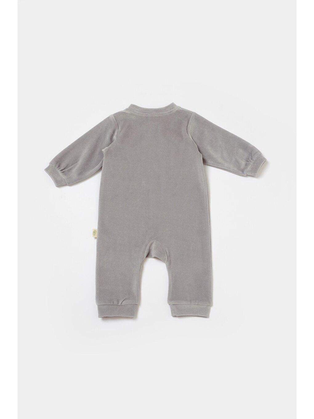 Gri Kadife Fermuarlı Tulum-2