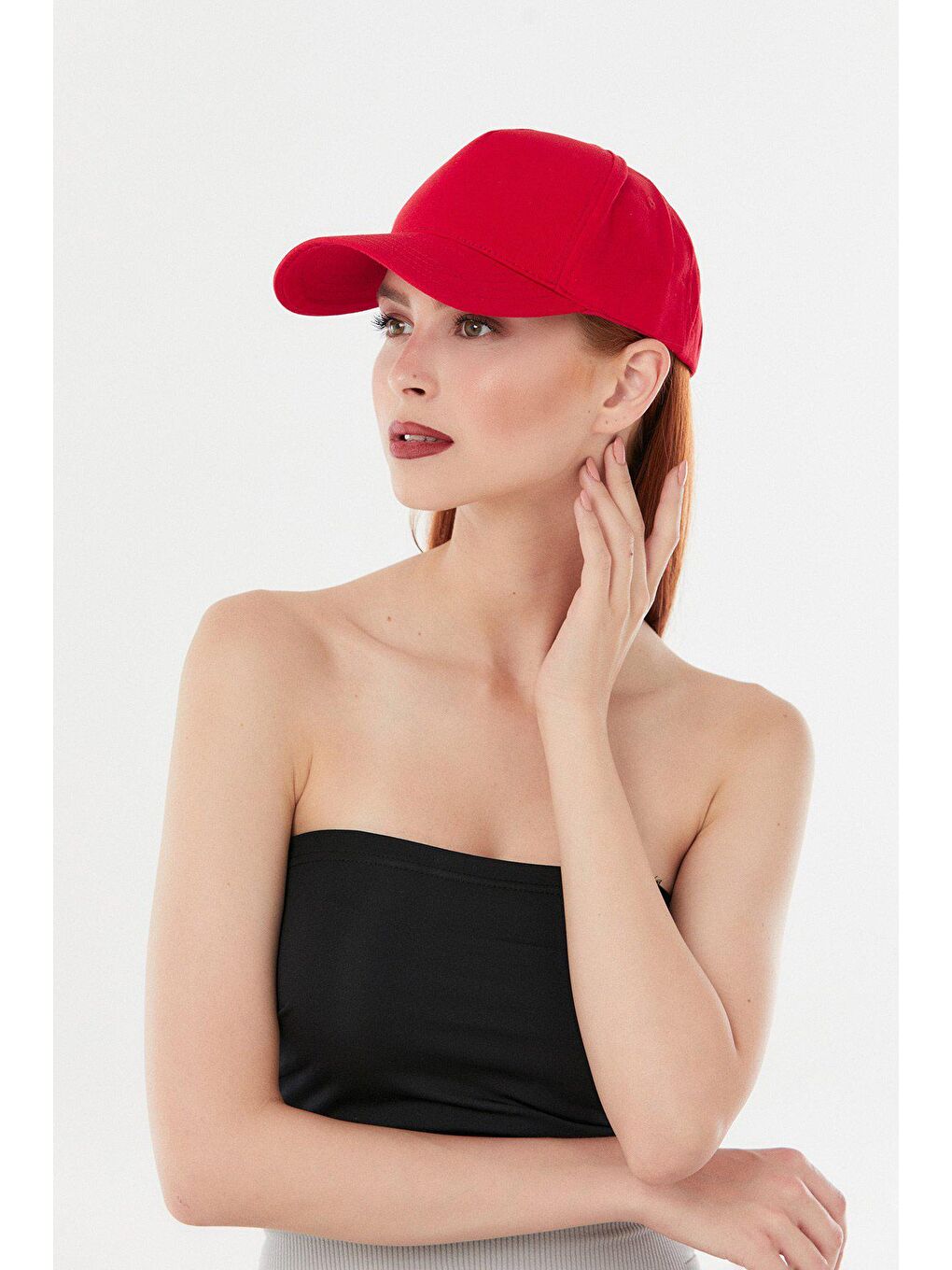 Kırmızı Basic Arkası Ayarlanabilir Kep Şapka