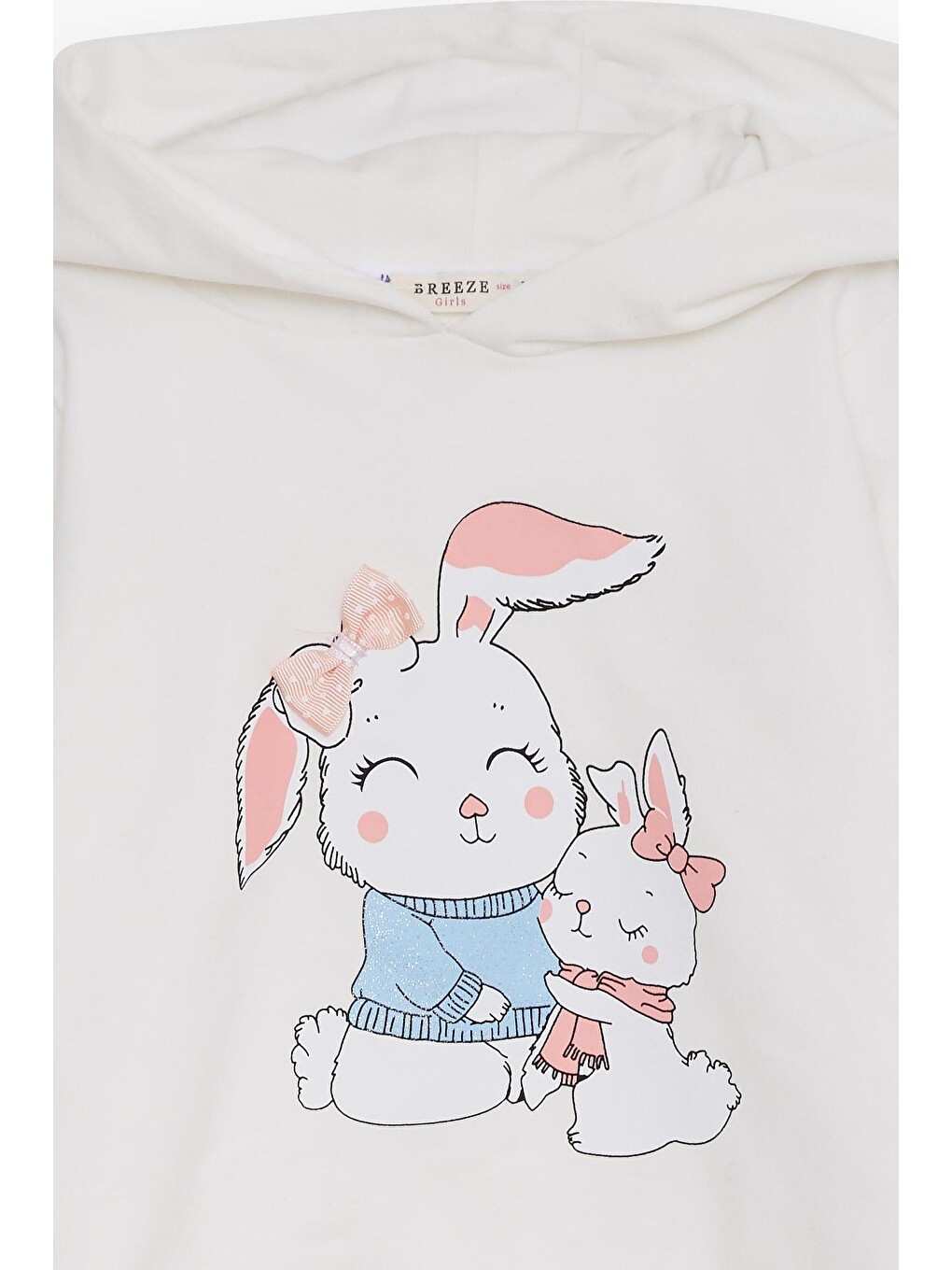Kız Çocuk Sweatshirt Tavşancık Baskılı Ekru (1.5-5 Yaş)-2