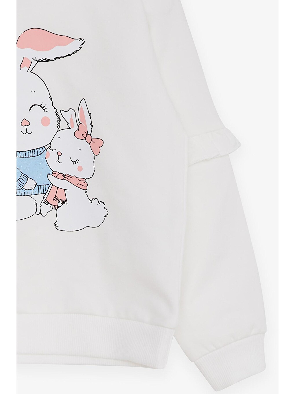 Kız Çocuk Sweatshirt Tavşancık Baskılı Ekru (1.5-5 Yaş)-3