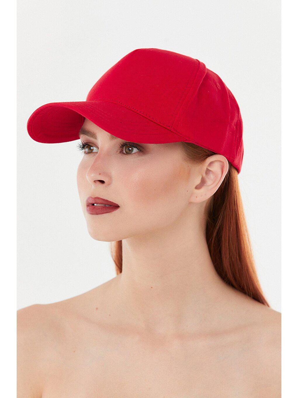 Kırmızı Basic Arkası Ayarlanabilir Kep Şapka-3