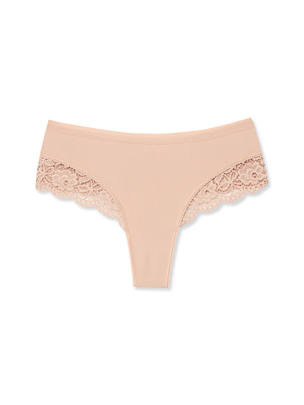 Karışık İnterlok Beli Lastikli Paçası Dantel Kadın Tanga Külot 8'li-1
