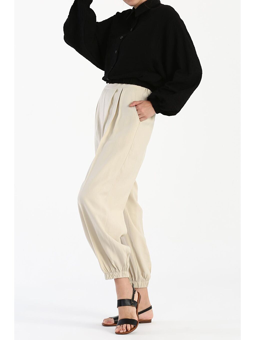 Siyah Gofre Kumaş Salaş Bomber Ceket-1