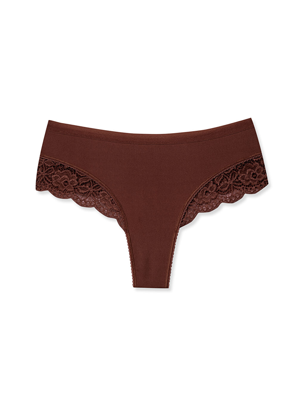 Karışık İnterlok Beli Lastikli Paçası Dantel Kadın Tanga Külot 8'li-4
