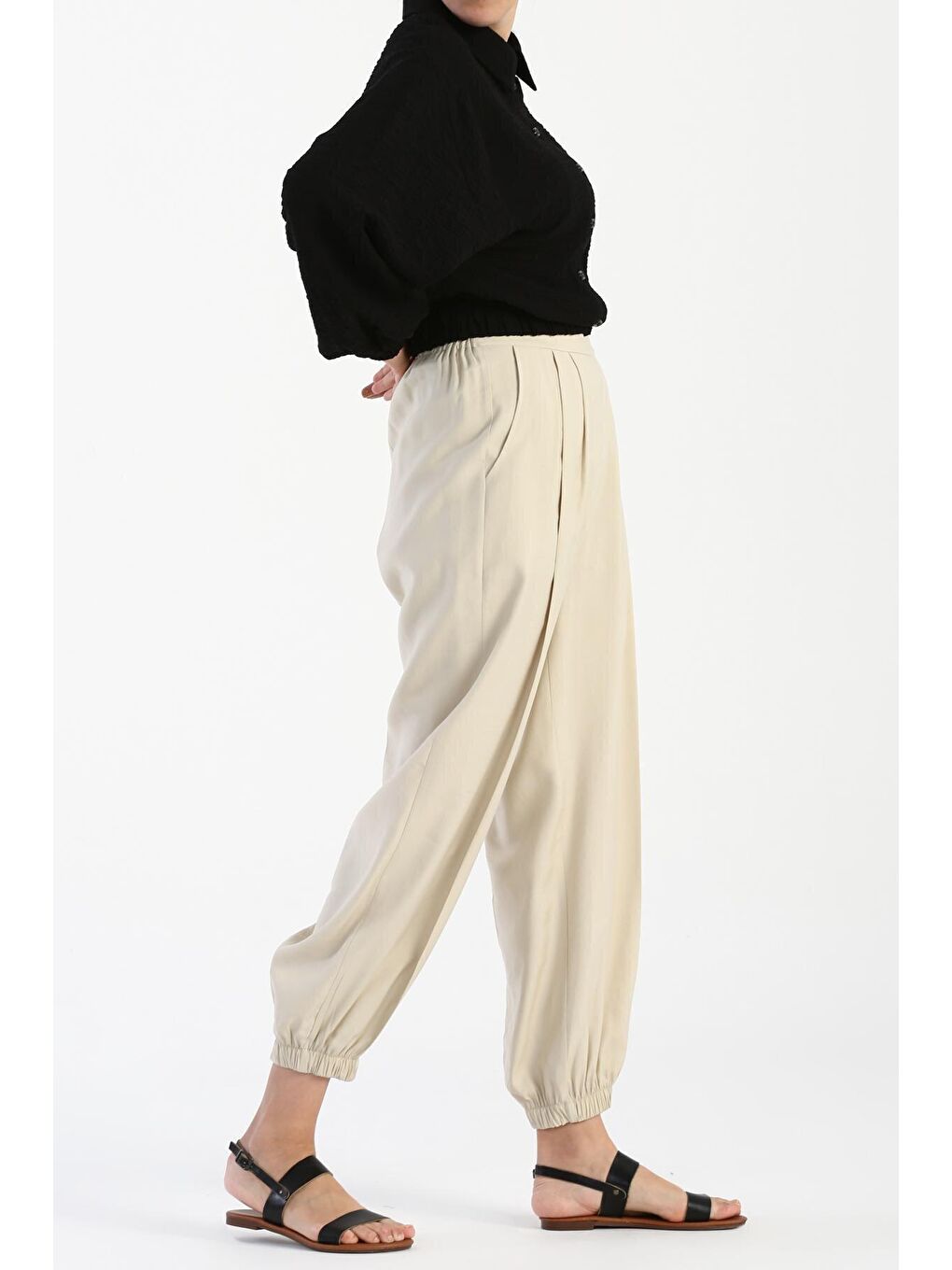 Siyah Gofre Kumaş Salaş Bomber Ceket-3