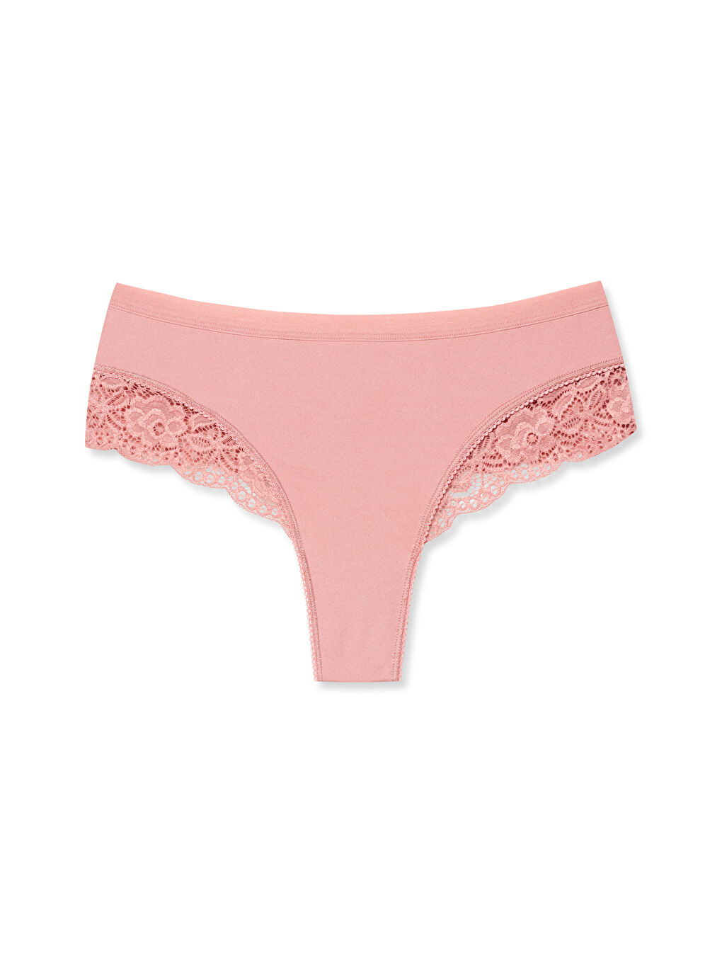 Karışık İnterlok Beli Lastikli Paçası Dantel Kadın Tanga Külot 8'li-5