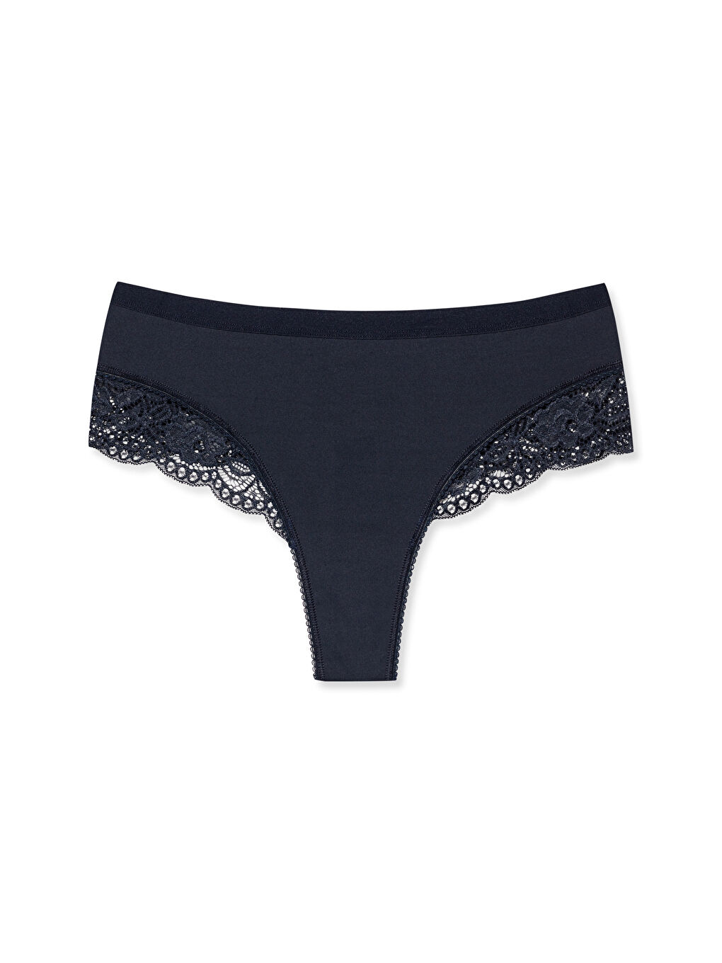 Karışık İnterlok Beli Lastikli Paçası Dantel Kadın Tanga Külot 8'li-6