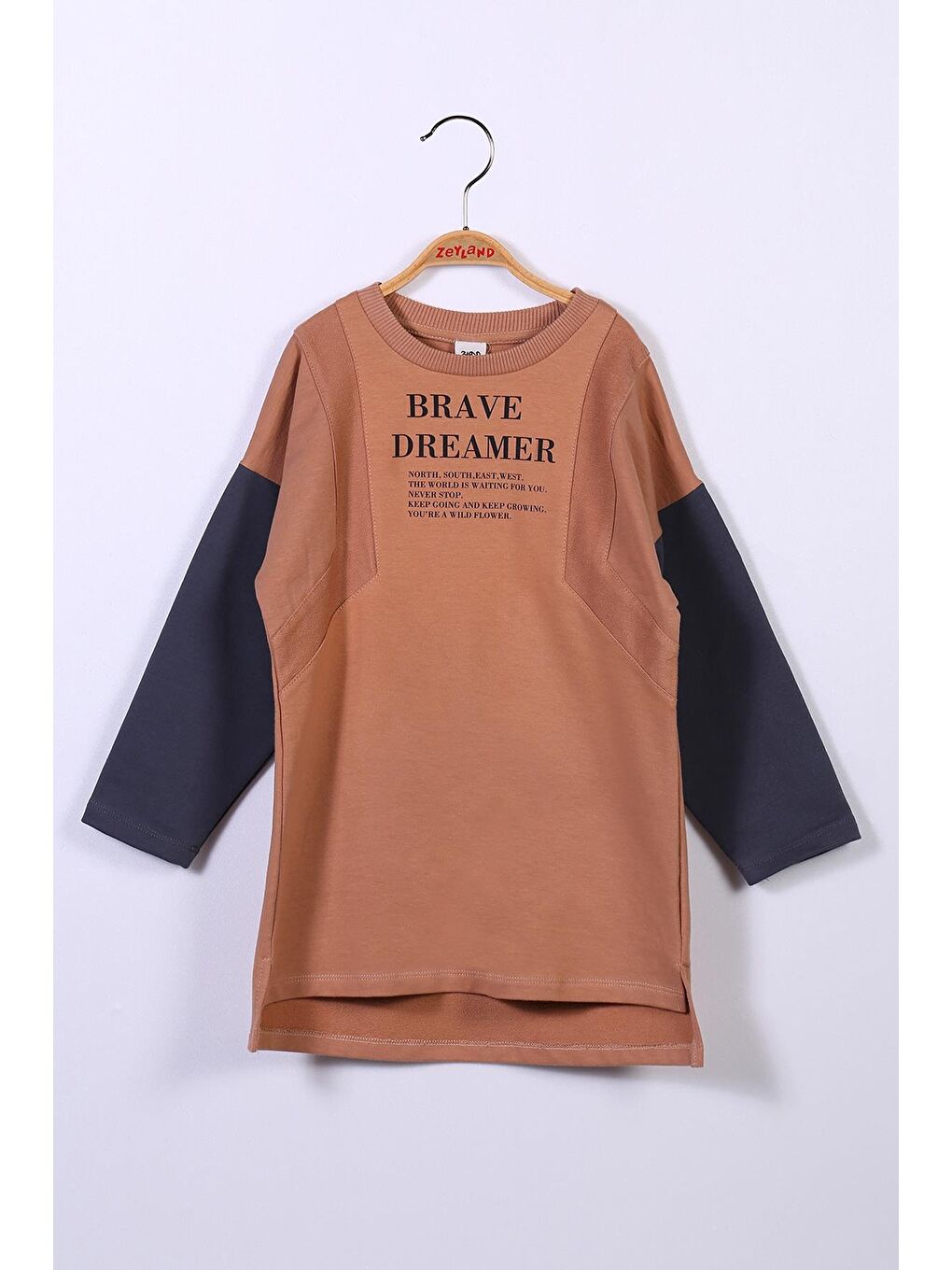 Pembe Kız Çocuk Yazı Baskılı Örme Elbise-2