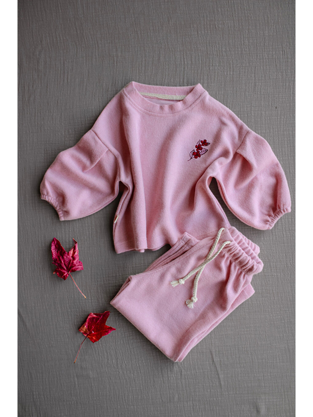 Pembe Gül Pastel Soft Touch Alt Üst Takım-1