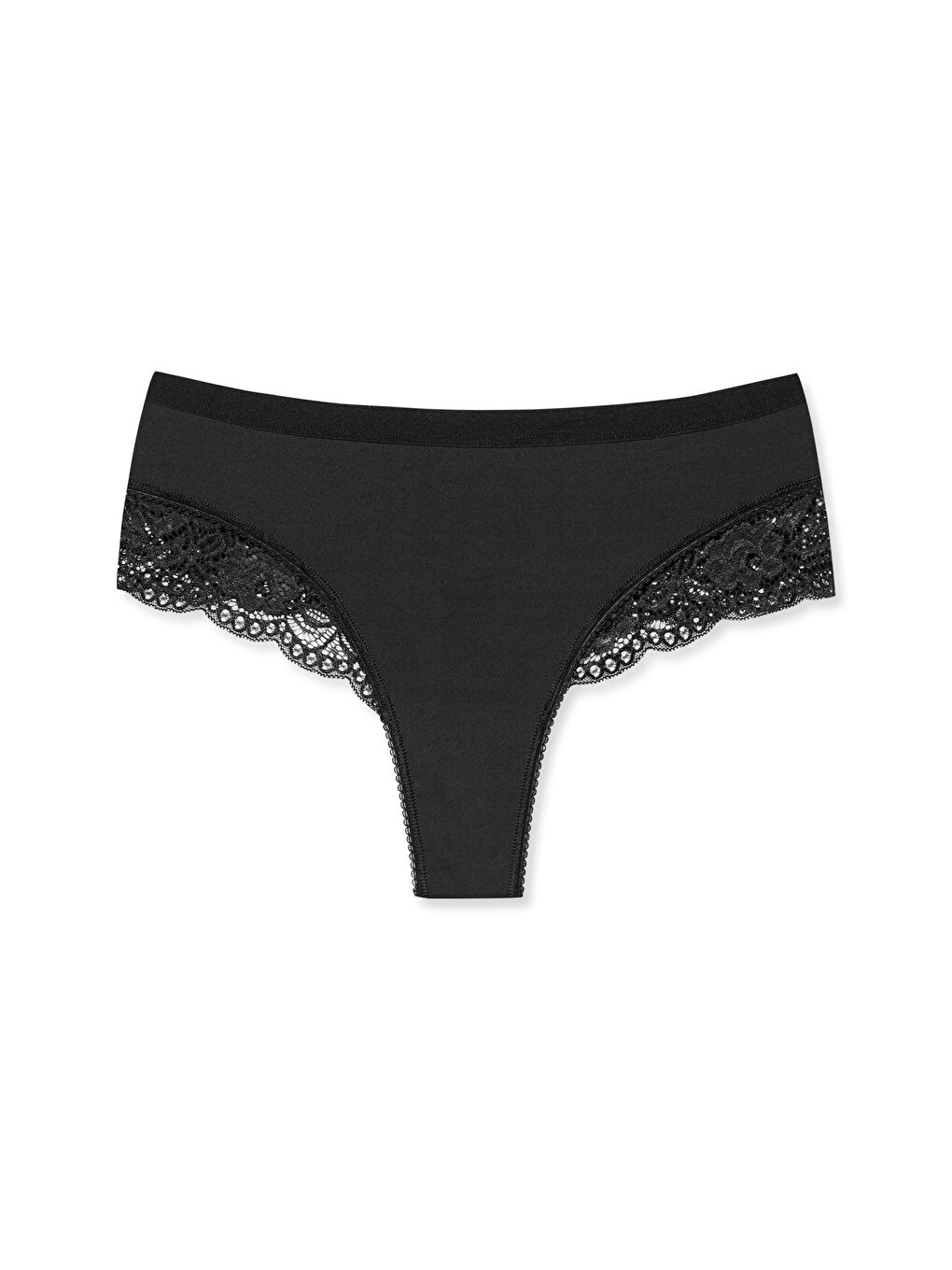 Karışık İnterlok Beli Lastikli Paçası Dantel Kadın Tanga Külot 8'li-8
