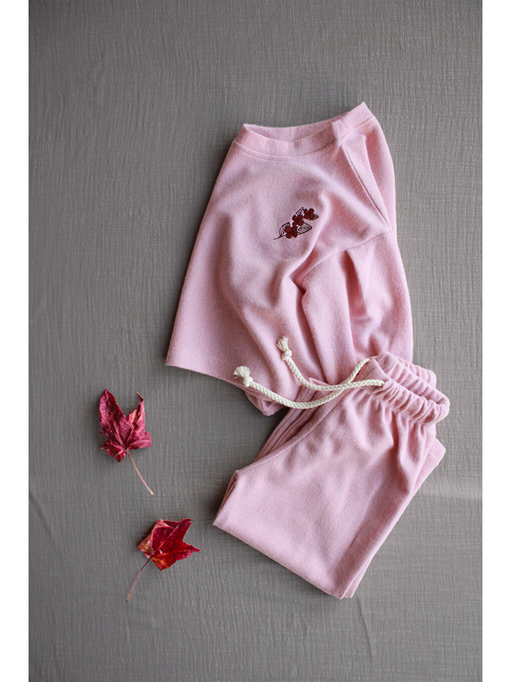 Pembe Gül Pastel Soft Touch Alt Üst Takım-4