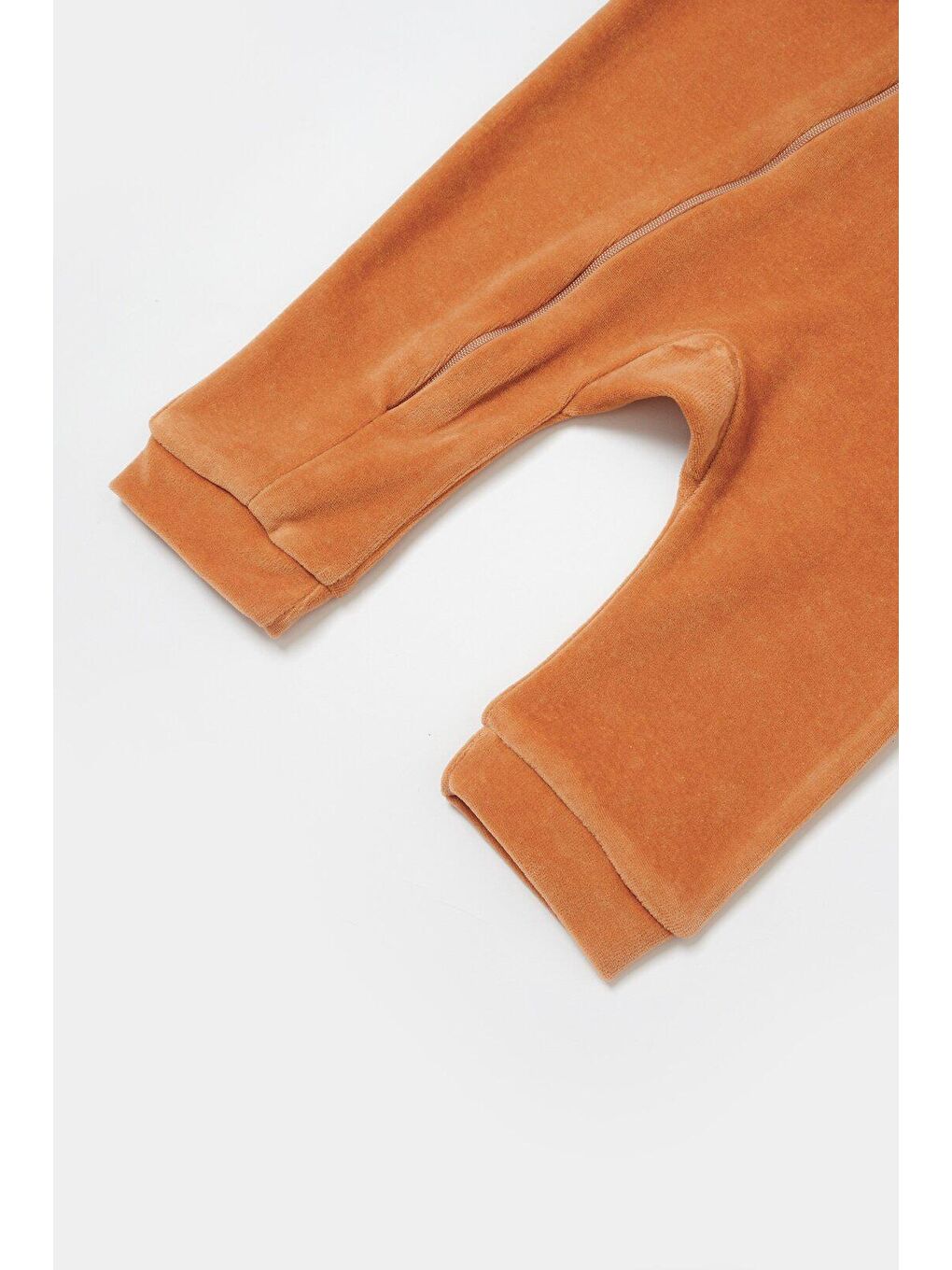 Kahverengi Kadife Fermuarlı Tulum-3