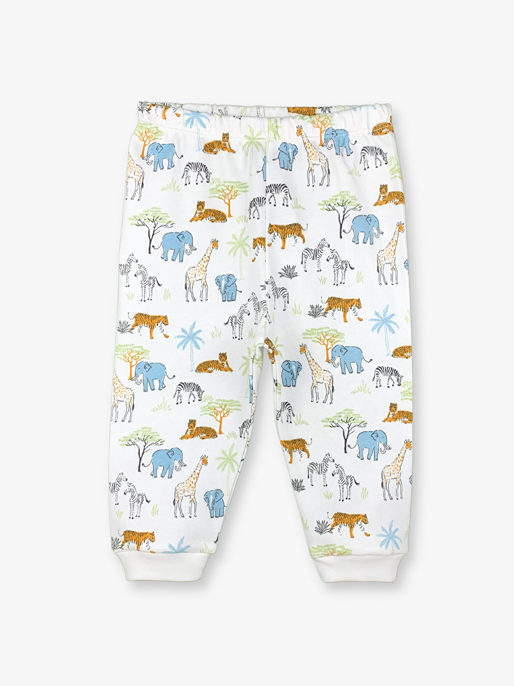 Ekru Beli Lastikli Baskılı Erkek Bebek Eşofman Alt 2'li-1