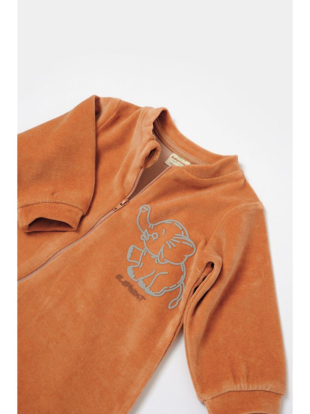 Kahverengi Kadife Fermuarlı Tulum-4