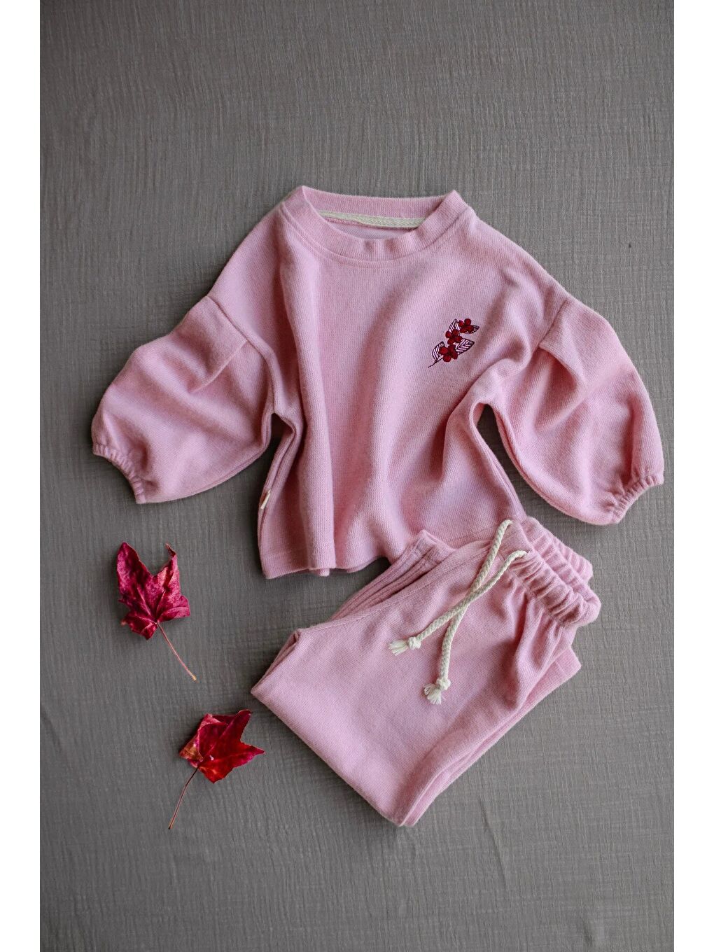 Pembe Gül Pastel Soft Touch Alt Üst Takım-7