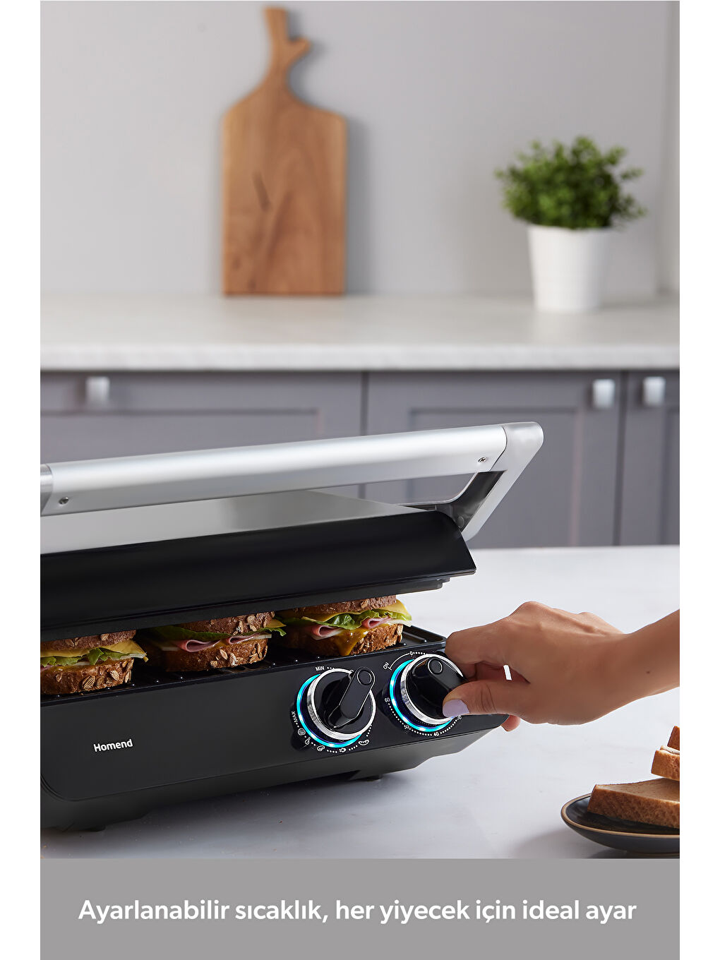 Grilliant 1342H 3 in 1 Inox Gövde Çift Taraflı XL Döküm Plaka Tost ve Izgara Makinesi-7