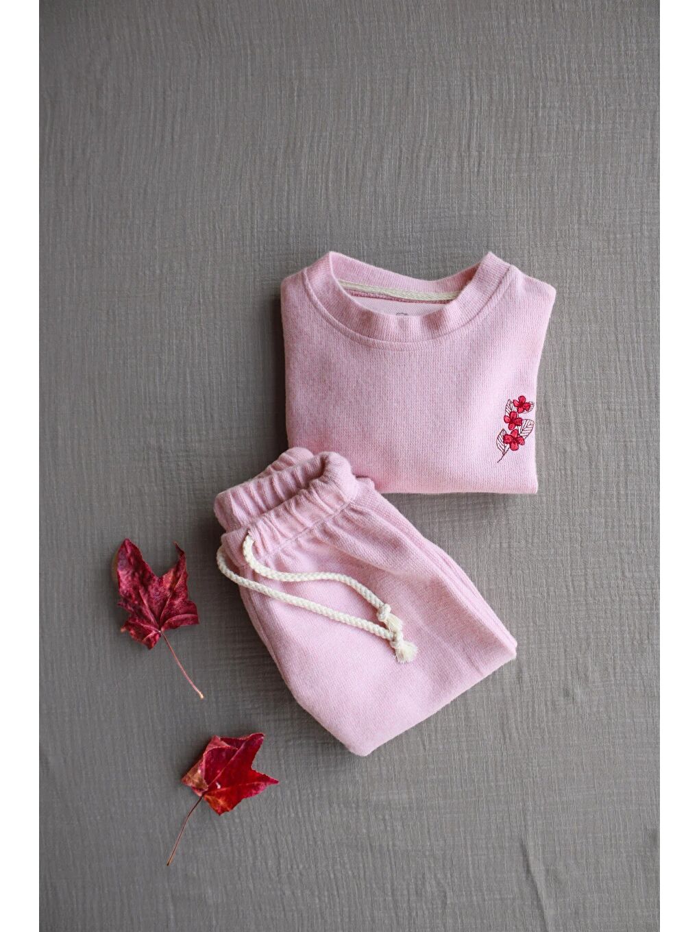 Pembe Gül Pastel Soft Touch Alt Üst Takım-8