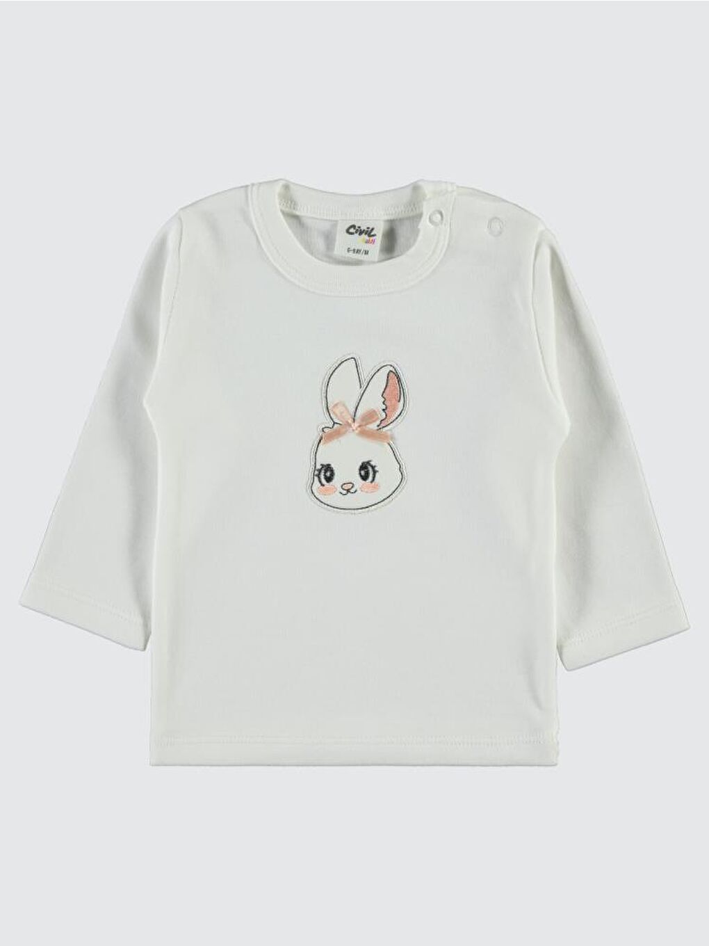 Pembe Baby Puan Tavşan Nakışlı 6-18 Ay Takım - Pudra 18-24 Ay