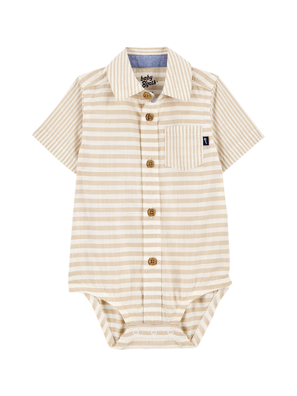 Bej Erkek Bebek Gömlek Body 6 Ay-24 Ay Krem