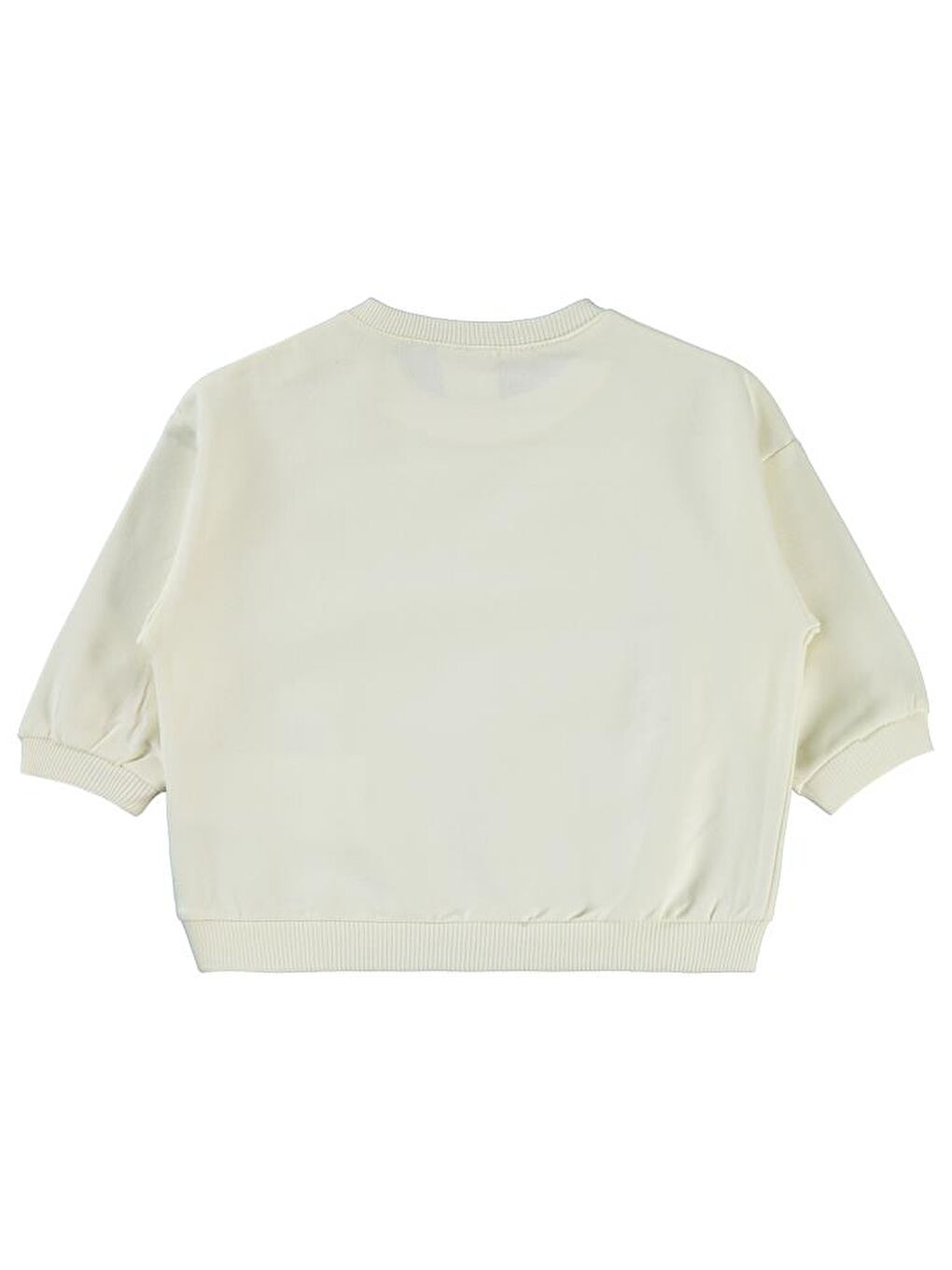 Baby Basic Kalp Etiketli 6-18 Ay Sweatshirt - Ekru 9-12 Ay-1