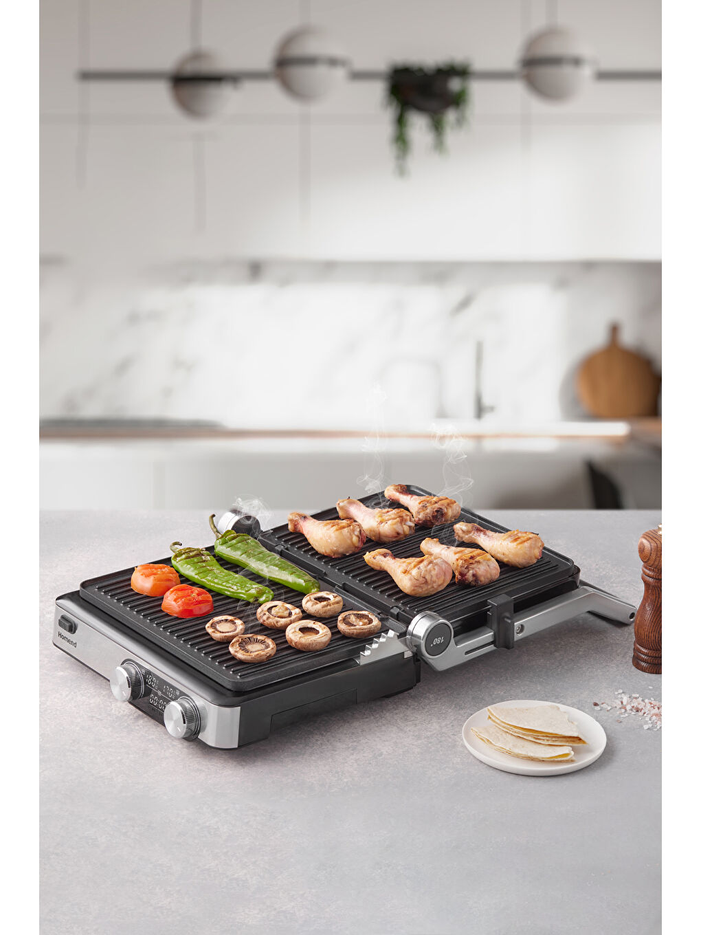 Grilliant 1340H Döküm Plakalı Tost ve Izgara Makinesi Inox 2000W-4