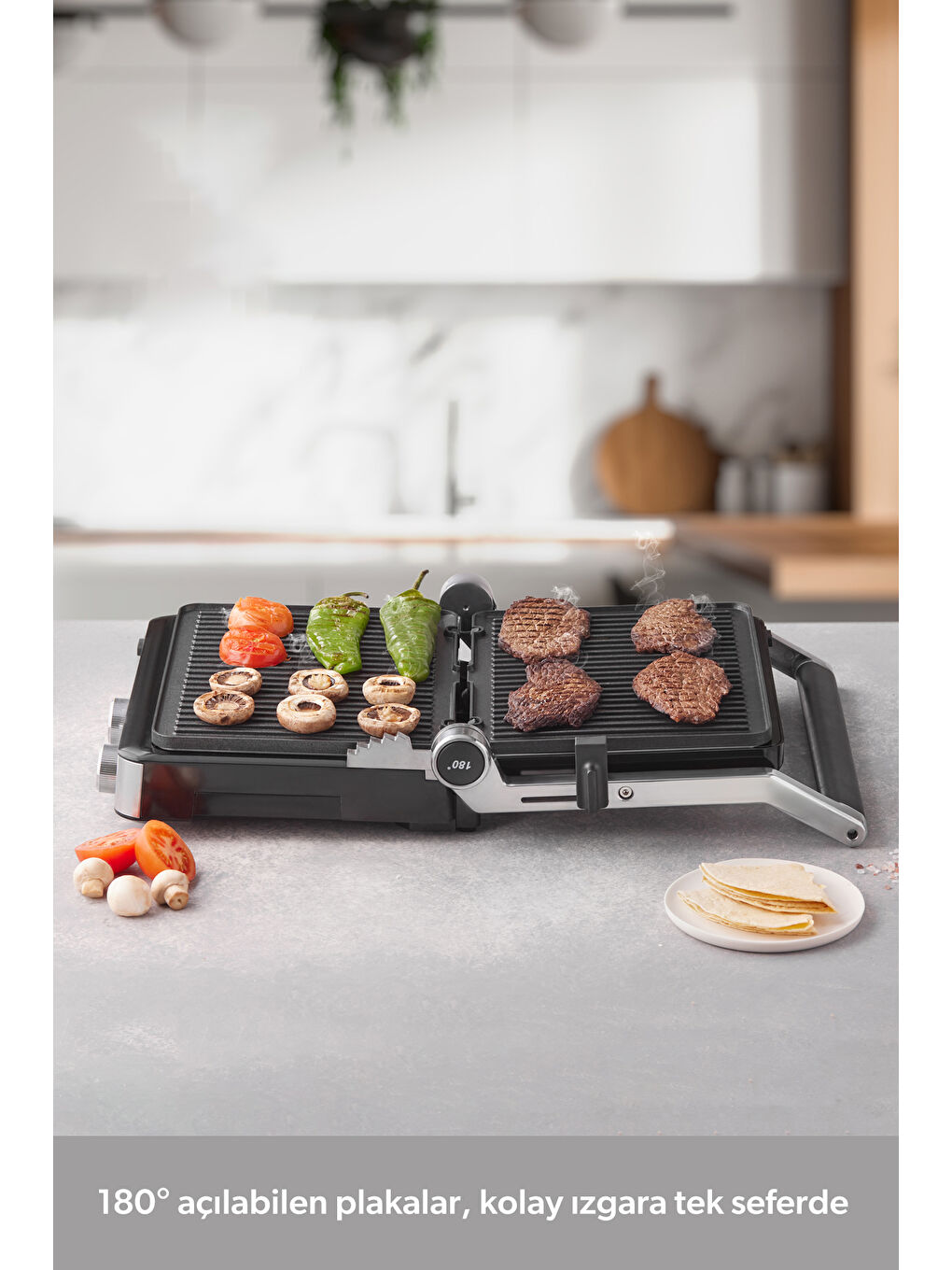 Grilliant 1340H Döküm Plakalı Tost ve Izgara Makinesi Inox 2000W-8