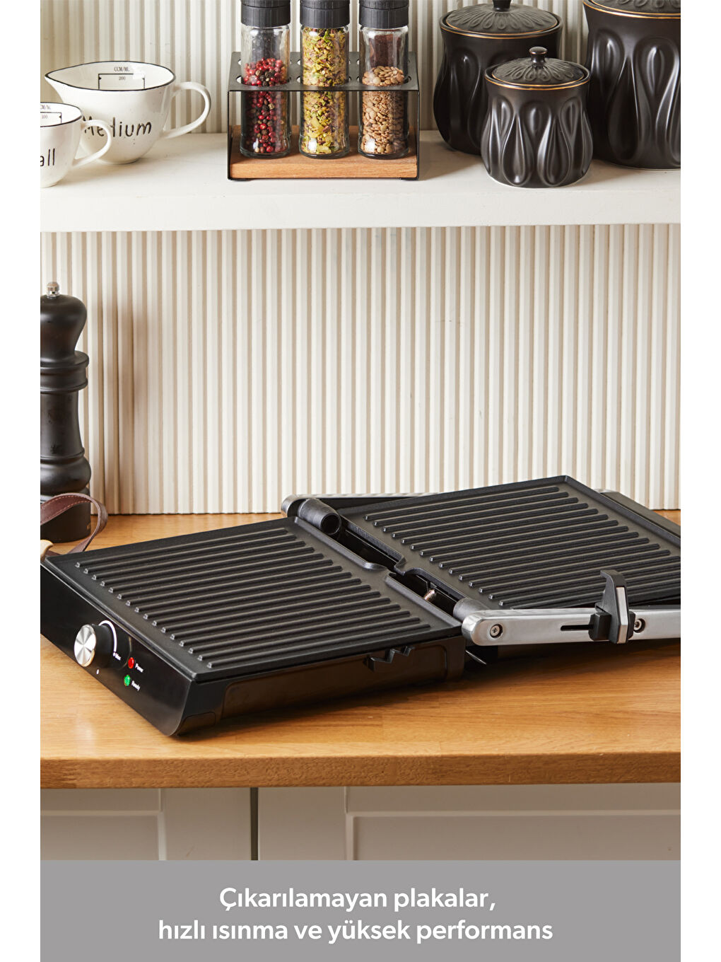 Grilliant 1346H 4 Dilim Kapasiteli Gövdeli Döküm Plakalı Tost ve Izgara Makinesi Inox 2000W-3