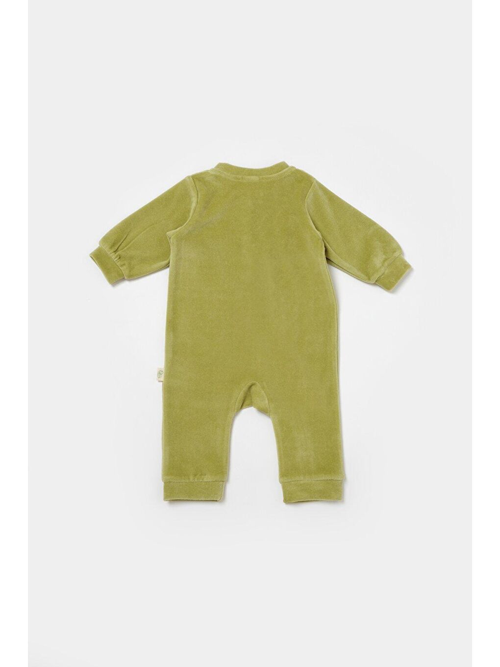 Yeşil Kadife Fermuarlı Tulum-2