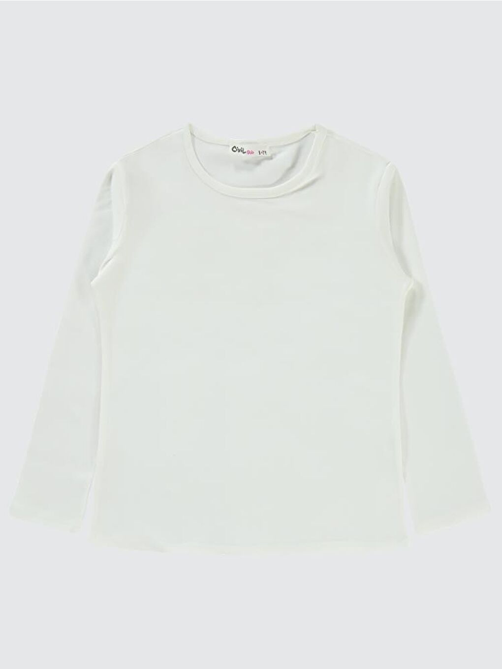 Girls Basic 10-13 Yaş Sweatshirt - Ekru 13-14 Yaş-1