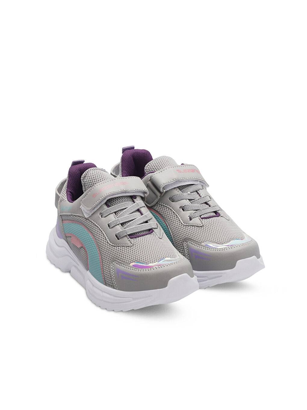 KLAN IN Kız Çocuk Cırt Cırtlı Gri Günlük Spor Ayakkabısı-1