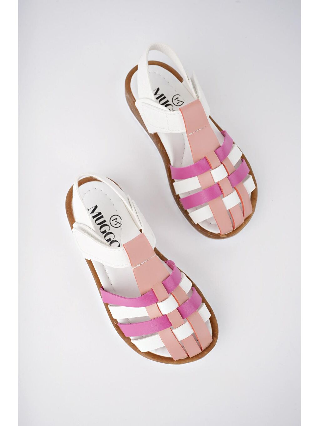 Pembe Rapun Günlük Ortopedik Hafif Taban Cırtlı Kız Çocuk Sandalet-2