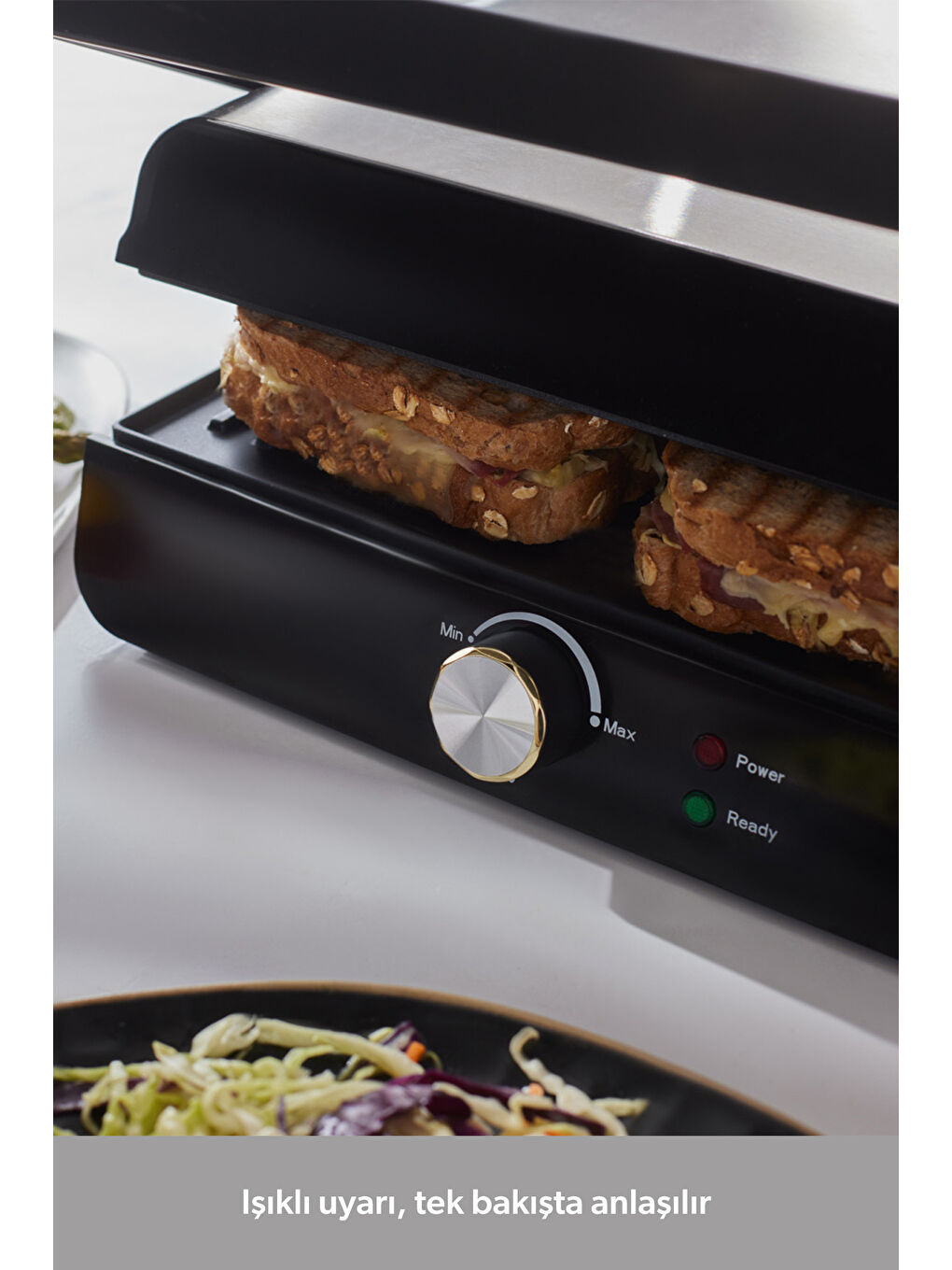 Grilliant 1346H 4 Dilim Kapasiteli Gövdeli Döküm Plakalı Tost ve Izgara Makinesi Inox 2000W-8