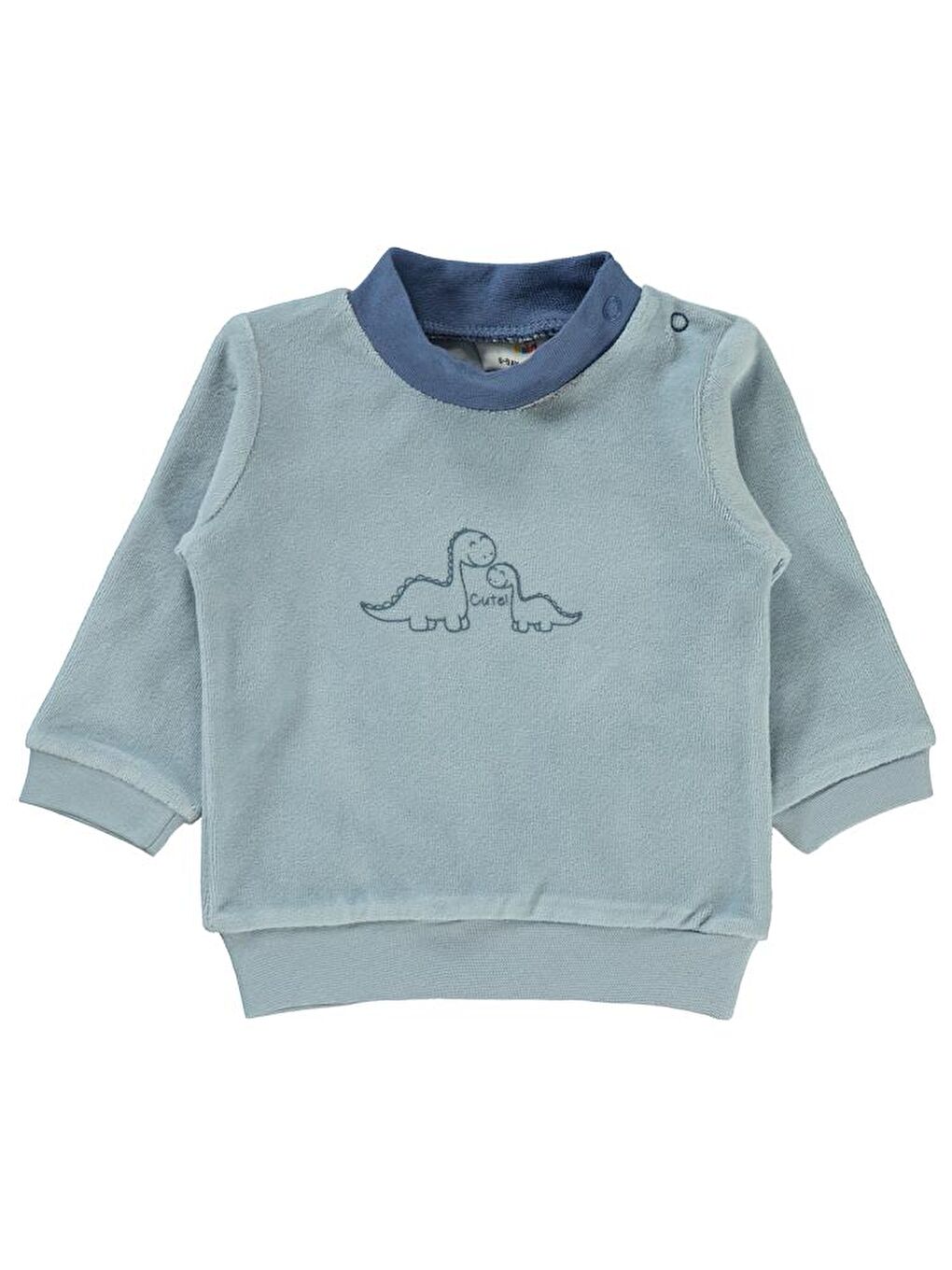 İndigo Baby Dinozor Baskılı 6-18 Ay Sweatshirt - Mavi 12-18 Ay