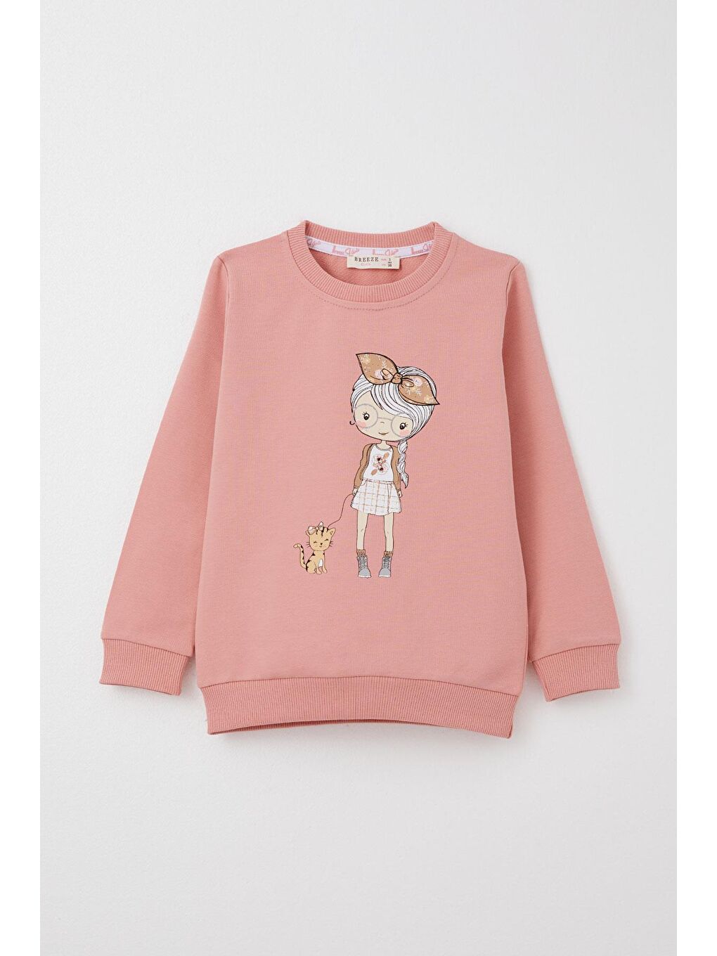 Pembe Kız Çocuk Taytlı Takım Sevimli Kız Baskılı Çiçekli Gülkurusu (2-3 Yaş)-6