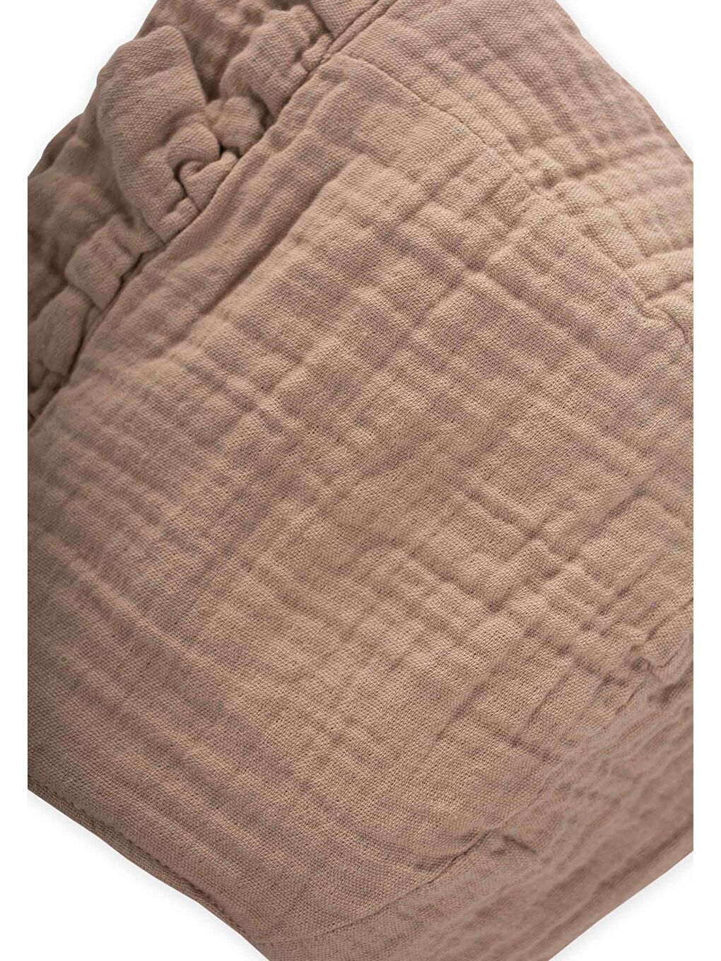 Bej Bağlamalı Fırfırlı Müslim Bebek Şapka 0-2 Yaş Vizon-1