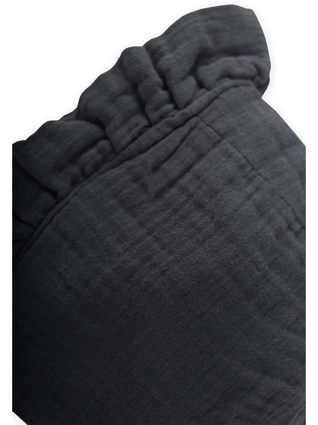 Bağlamalı Fırfırlı Müslim Bebek Şapka 0-2 Yaş Antrasit-1