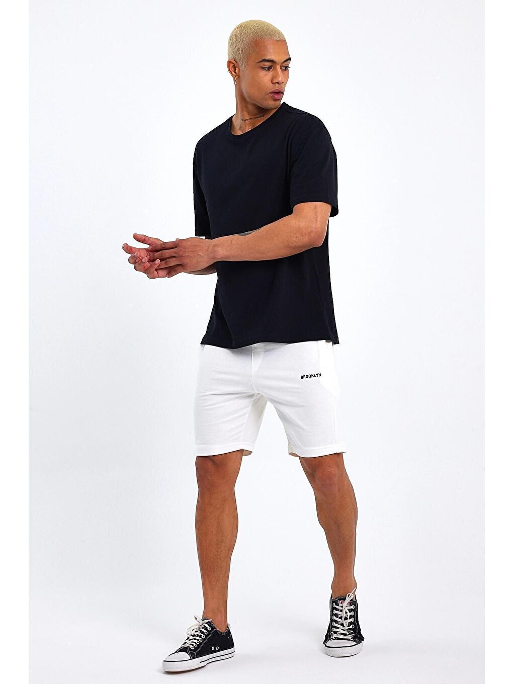 Süperlife Ekru Slim Fit Air Brooklyn Baskılı Erkek Şort SPR 2020Y09 - 2