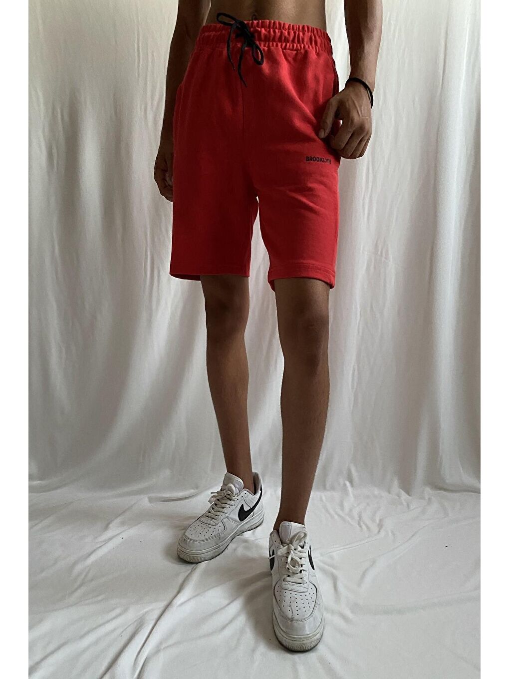 Kırmızı Slim Fit Air Brooklyn Baskılı Erkek Şort SPR 2020Y09
