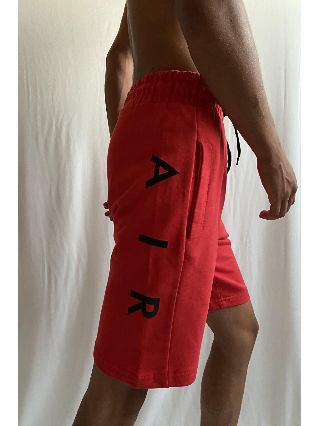 Kırmızı Slim Fit Air Brooklyn Baskılı Erkek Şort SPR 2020Y09-1