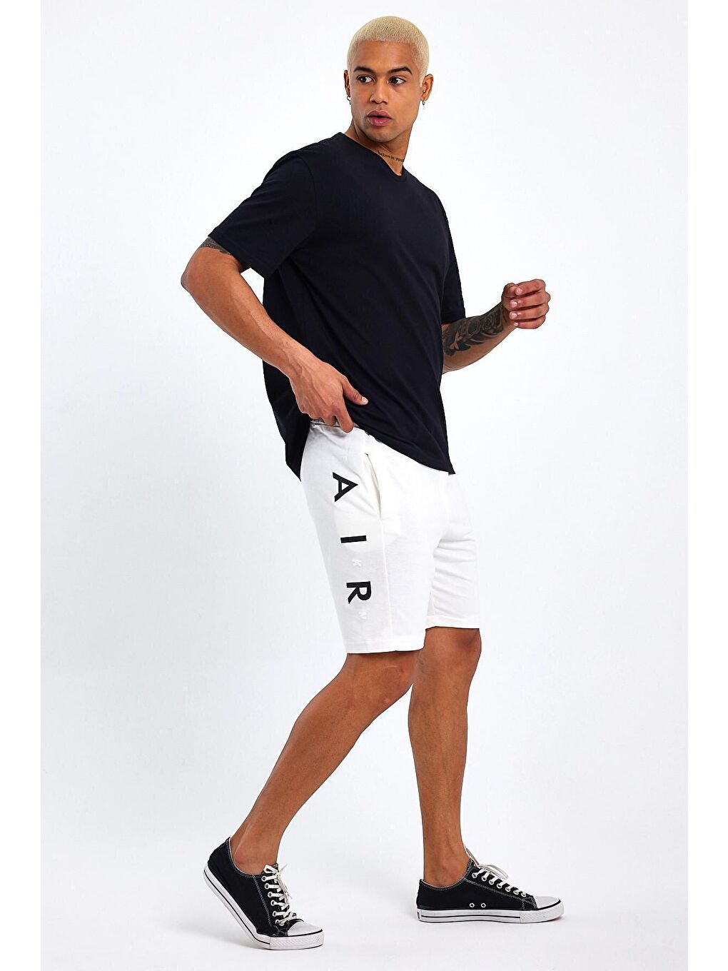 Süperlife Ekru Slim Fit Air Brooklyn Baskılı Erkek Şort SPR 2020Y09 - 4